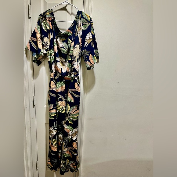 NWOT We Live Fashion off the shoulder high waist floral jumpsuit - Picture 15 of 16